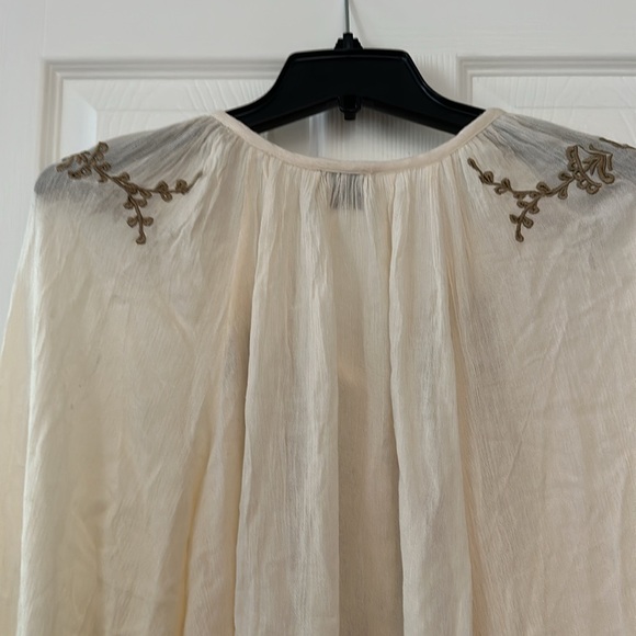 ELIE TAHARI EMBROIDERED PEASANT TOP Sz L - Picture 9 of 10